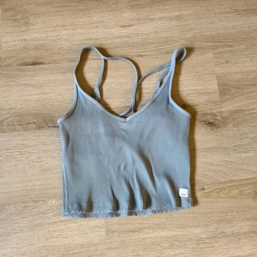 Vuori Light Blue Ribbed Tank Top